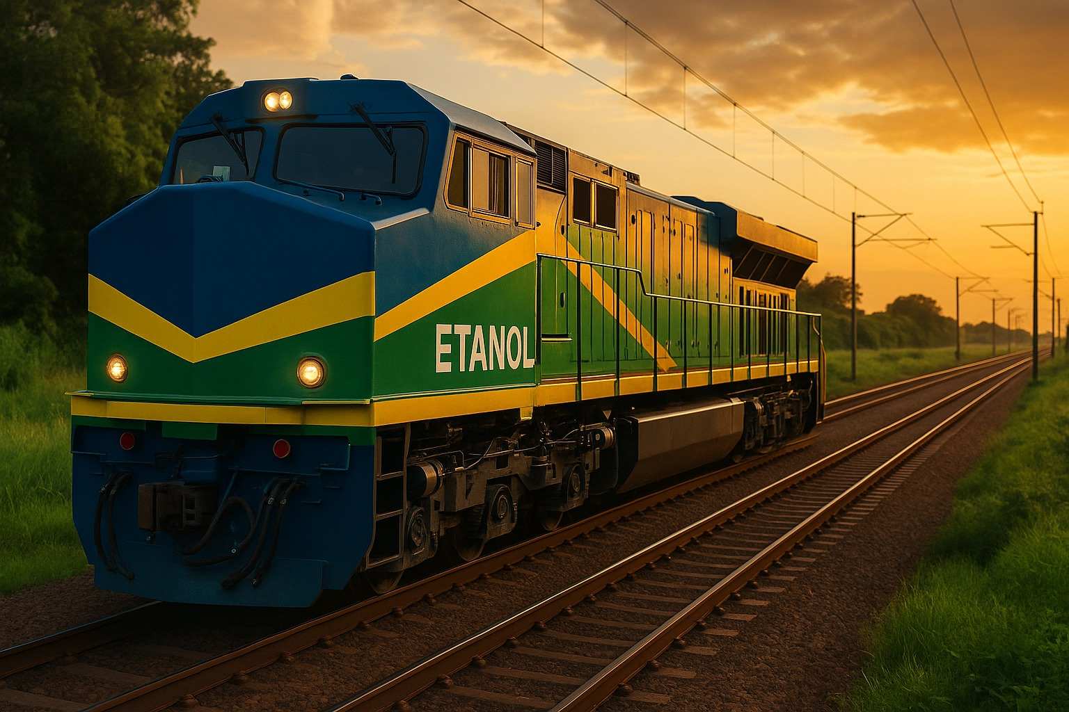 Brasil testa trem movido a etanol que promete substituir até 50% do diesel, reduzir poluição e revolucionar o transporte ferroviário até 2028