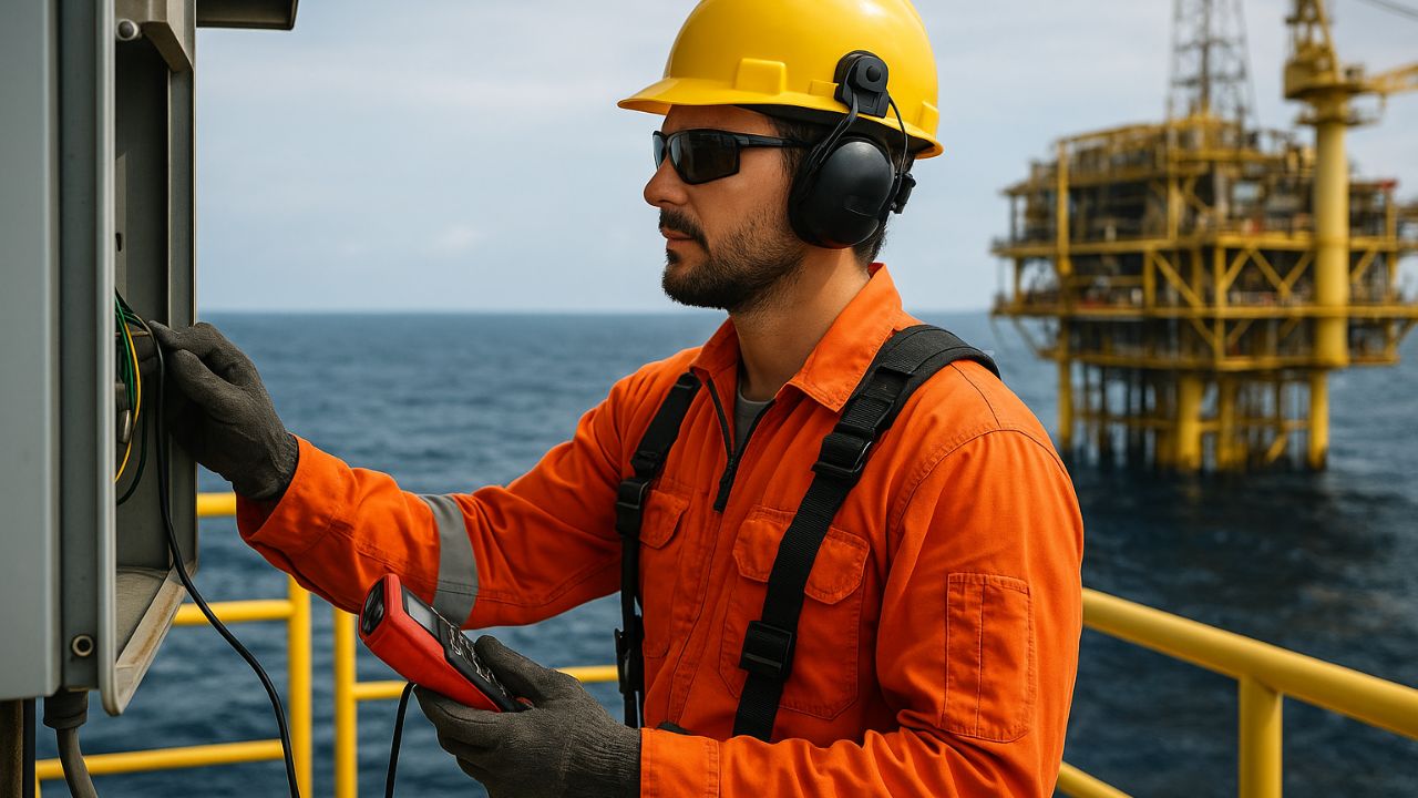 Nova vaga offshore na engeman para Técnico de Elétrica em Macaé. Trabalho embarcado, escala 14x14, benefícios e contratação CLT.