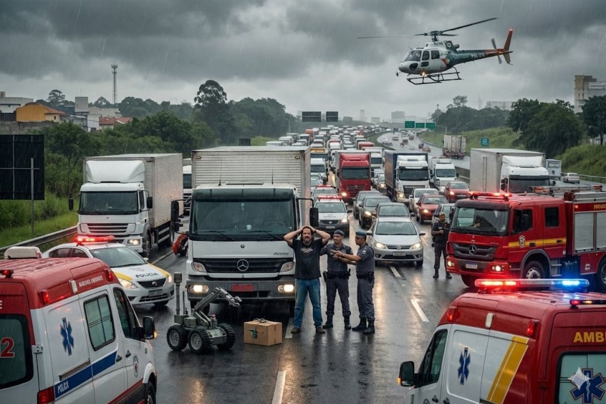 Caminhoneiro no Rodoanel expõe roubos de carga e mostra como a profissão de caminhoneiro e a segurança nas estradas viram alerta no Brasil.