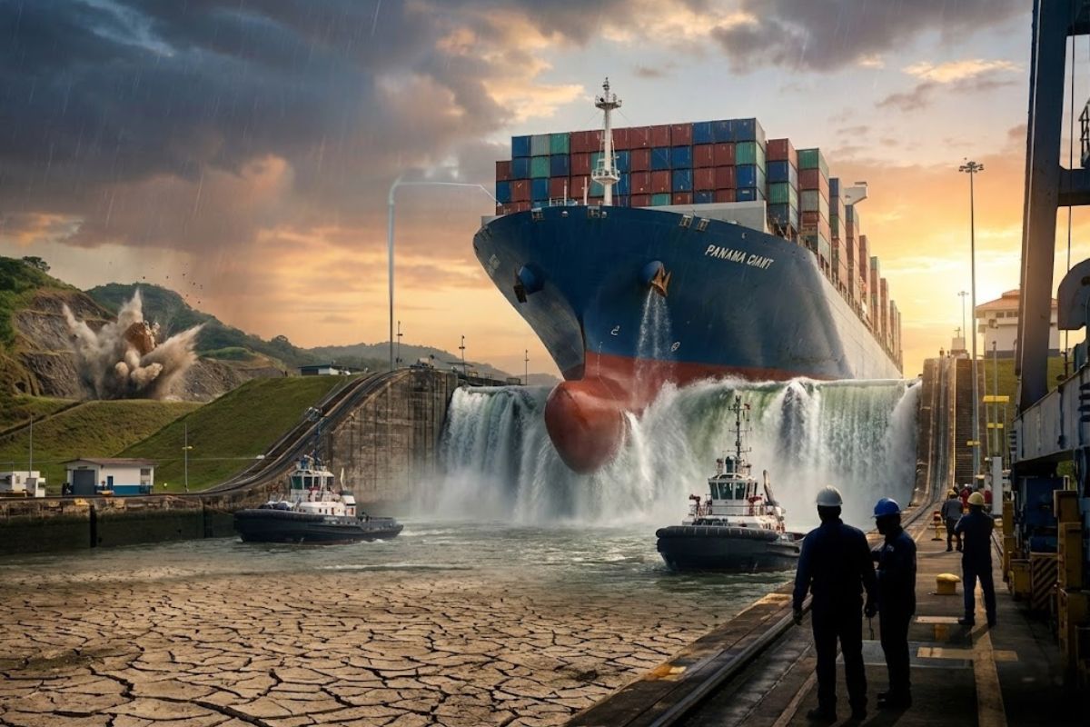 Canal do Panamá usa as eclusas do Canal do Panamá e o lago Gatún para operar mesmo em crise hídrica e seguir vital para o comércio mundial.