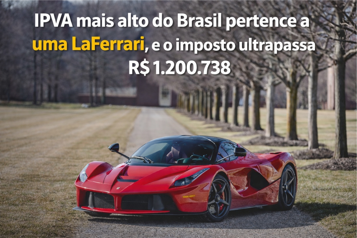 Uma LaFerrari puxa o IPVA mais alto de 2025 com R$ 1.200.738, veja por que o valor venal do carro leva o imposto a nível milionário