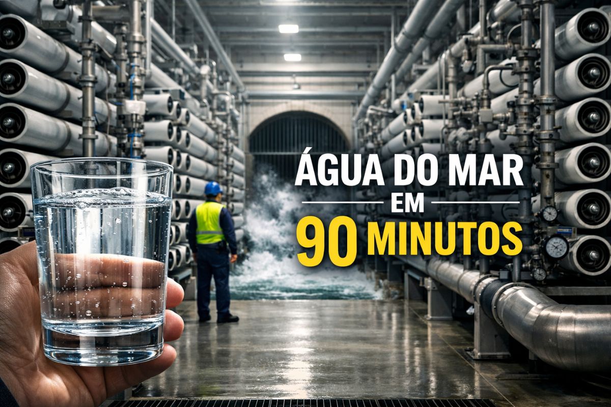Usina de dessalinização tira sal da água do mar, entrega água potável com osmose reversa, gera salmoura concentrada e abastece costeiras e regiões secas.