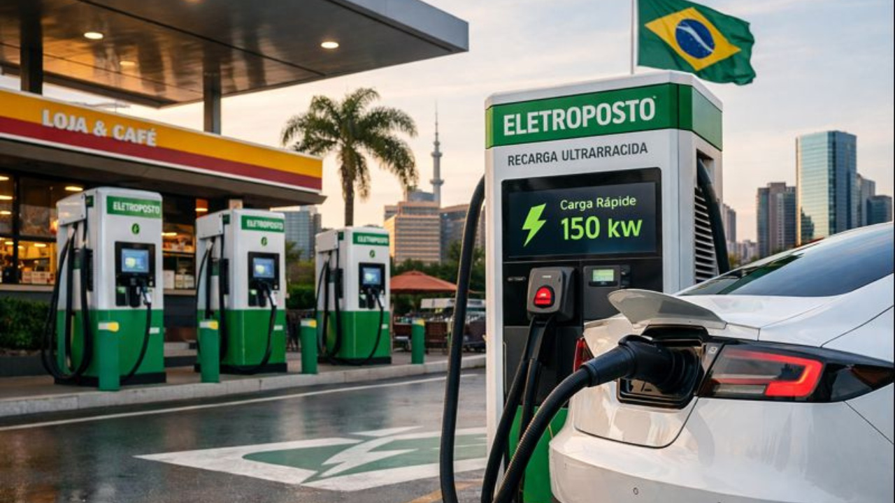 Expansão dos eletropostos com recarga ultrarrápida reforça a infraestrutura de recarga e acelera a mobilidade elétrica no Brasil.