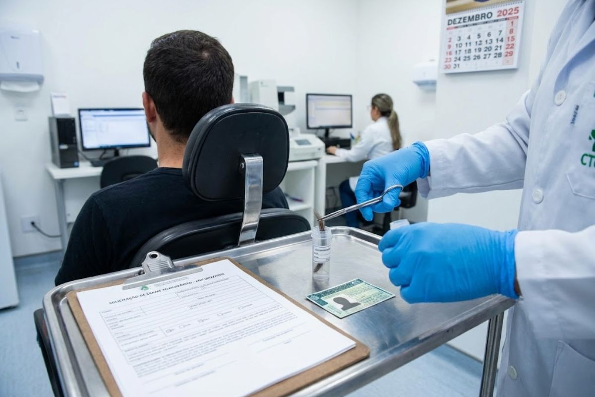 A partir de 9 de dezembro de 2025, o exame toxicológico em cabelo será obrigatório para tirar CNH e identificar drogas em laboratório credenciado pela Senatran.