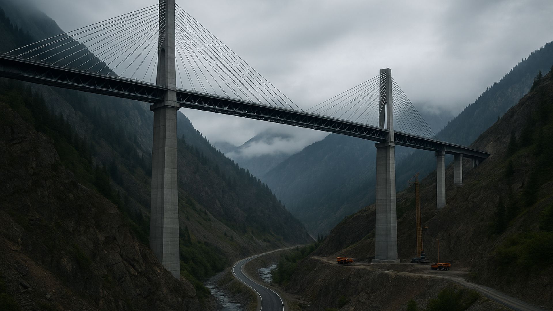 Ponte de Pikhtovka avança no leste do Cazaquistão e promete transformar logística, turismo e segurança ao substituir trecho crítico de montanha.