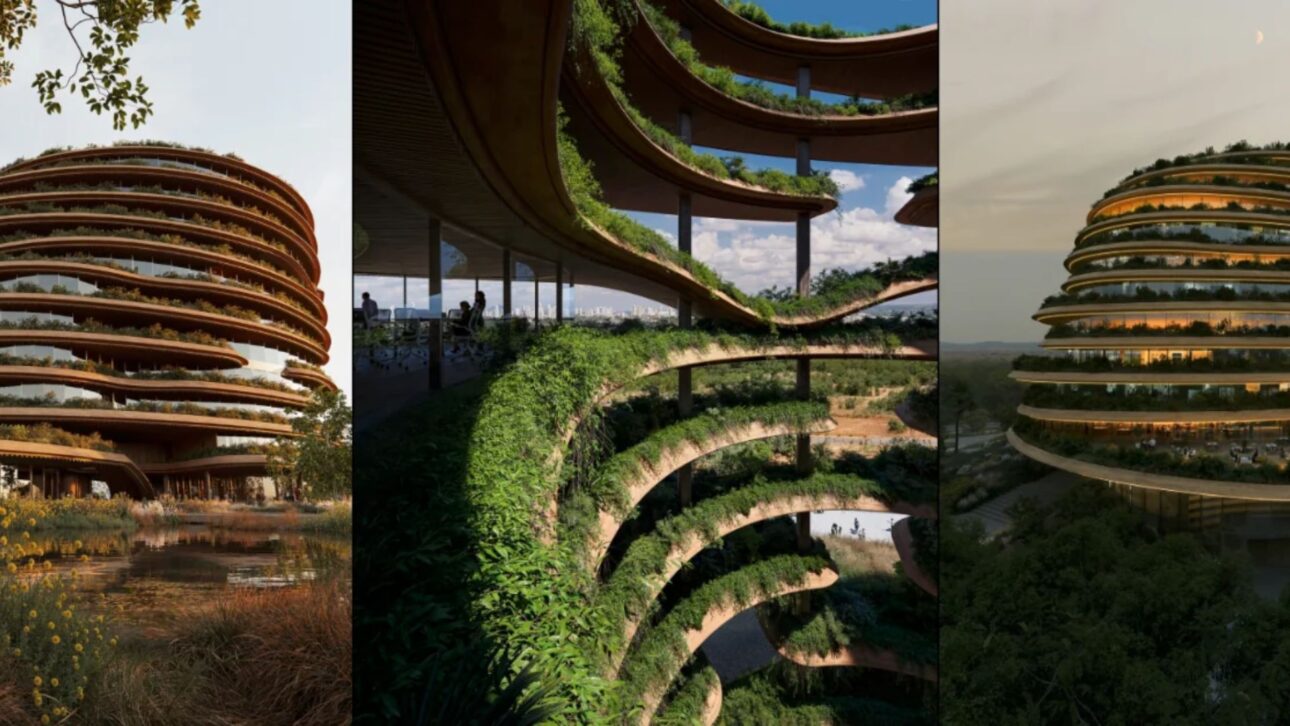 Prédio inspirado em cupinzeiros em Cuiabá usa ventilação natural para enfrentar até 50 °C com eficiência, design verde e conforto térmico.