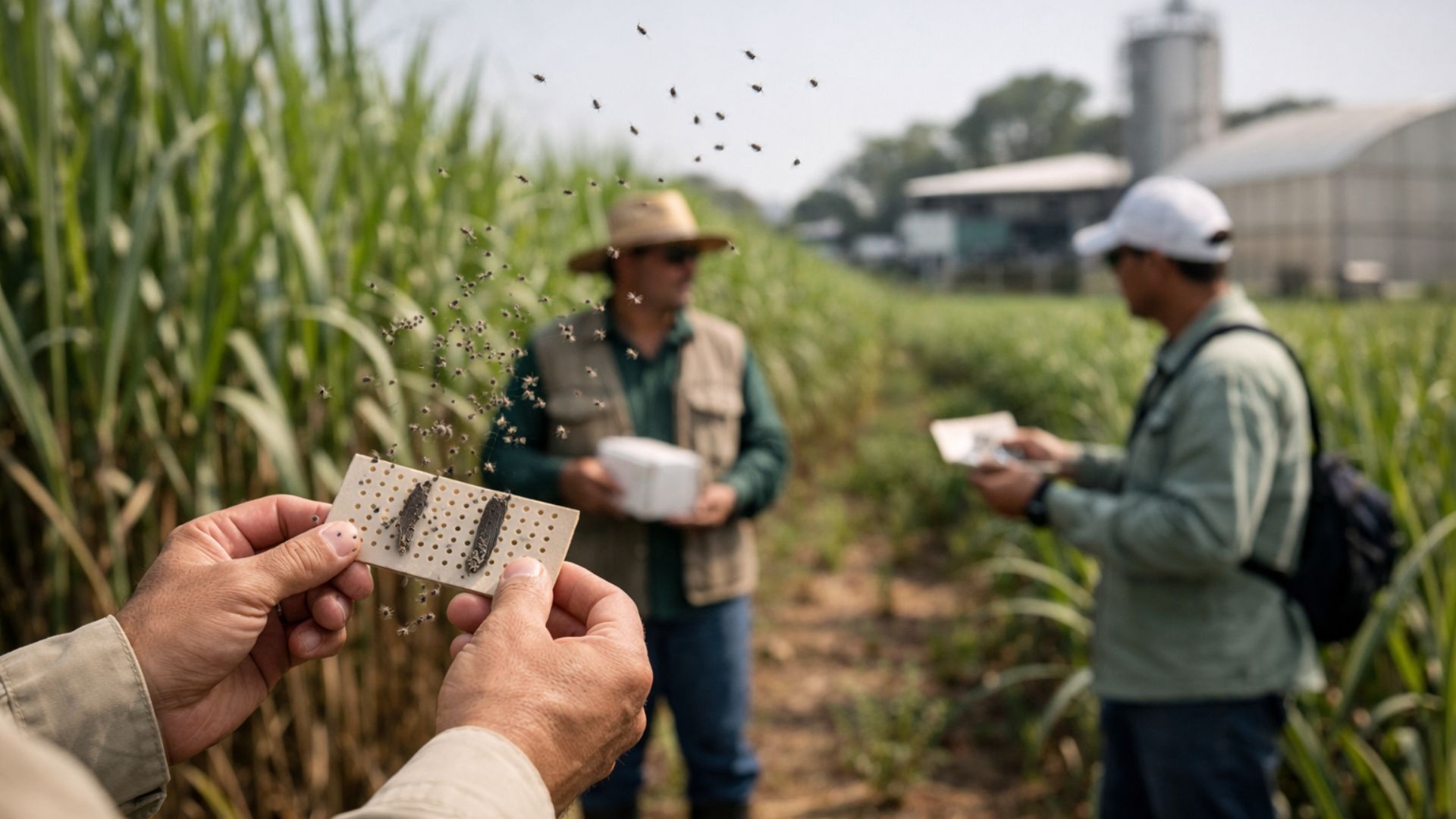 Brasil libera bilhões de microvespas em canaviais para controlar pragas, reduzir inseticidas e proteger a produção de açúcar e etanol.