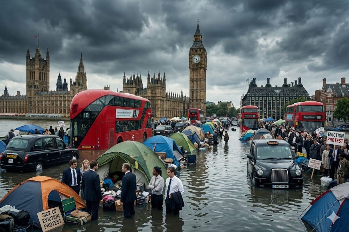 Despejos em Londres expõem a crise de moradia e o alto aluguel em Londres, aprofundando desigualdade e tensão social na capital britânica.