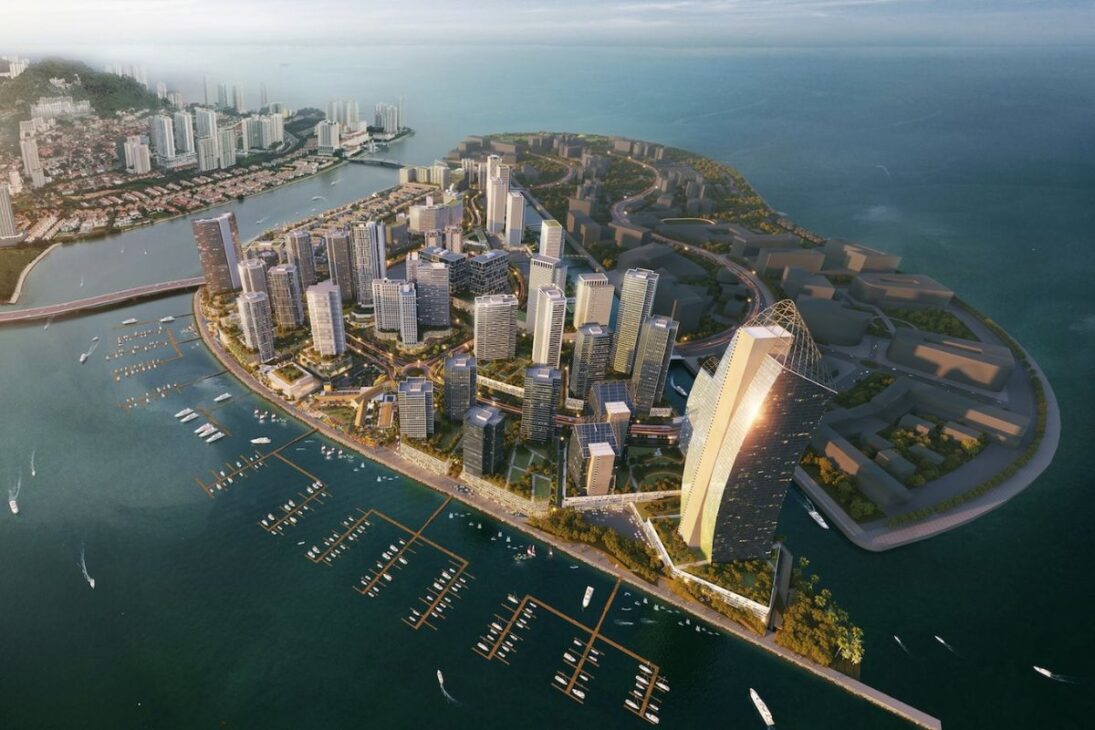 Na Malásia, a ilha artificial bilionária Andaman em Penang enfrenta o fantasma de Forest City e testa o apetite global por megaprojetos costeiros.