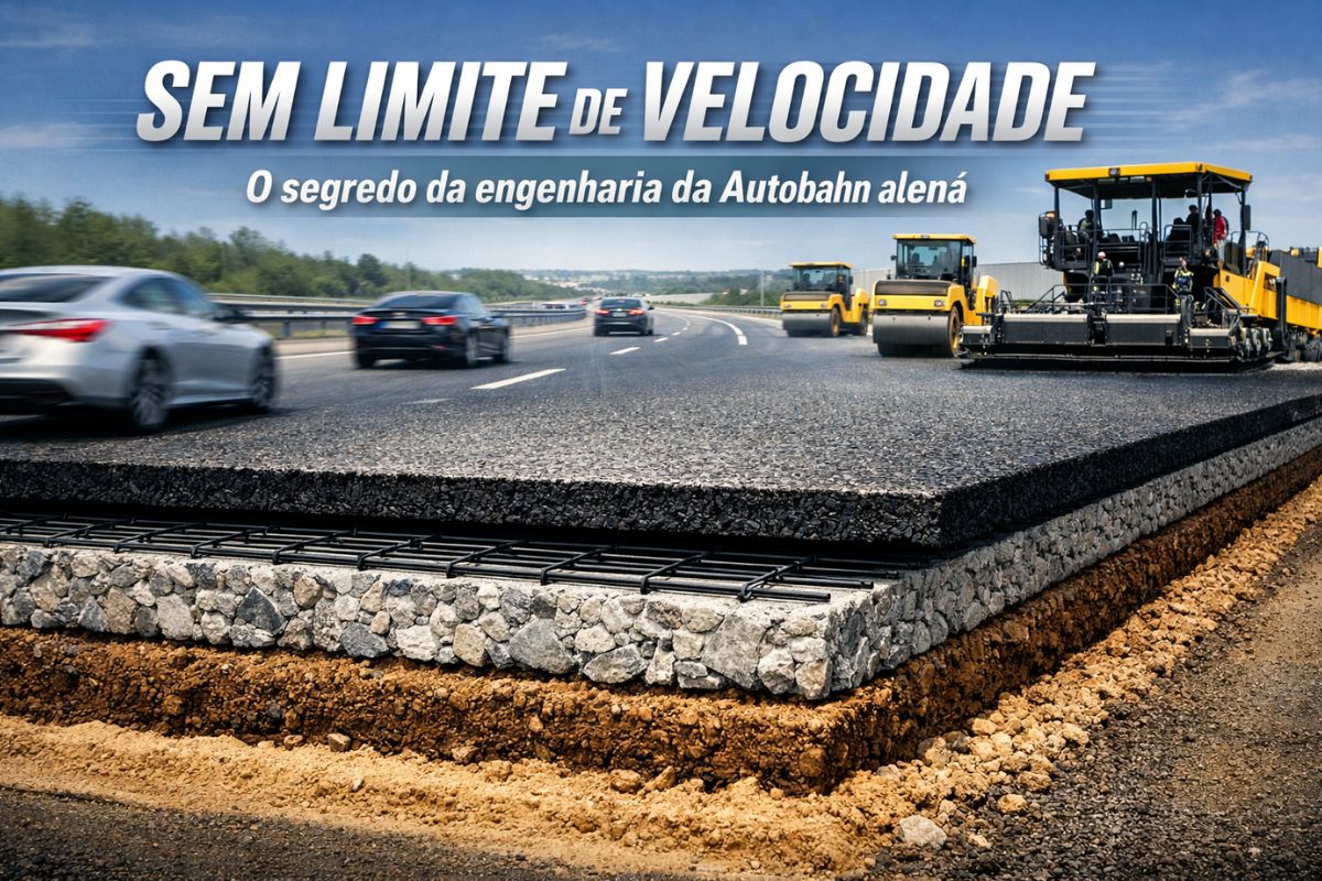 Sem limite de velocidade, Autobahn alemã usa engenharia extrema, múltiplas camadas estruturais, concreto reforçado, asfalto de alta tecnologia e manutenção contínua (3)