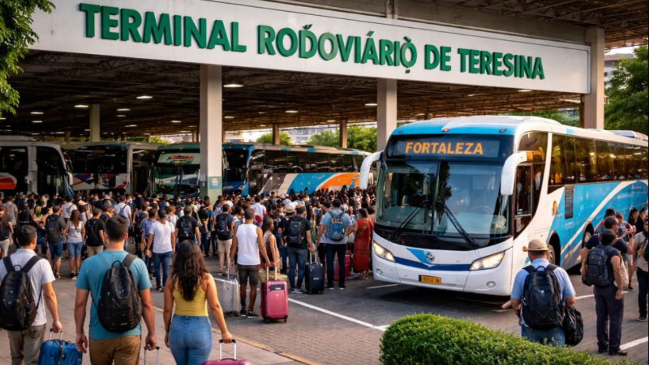 Embarques de fim de ano aumentam no Terminal Rodoviário de Teresina, impulsionando viagens de ônibus no Nordeste em 2025.