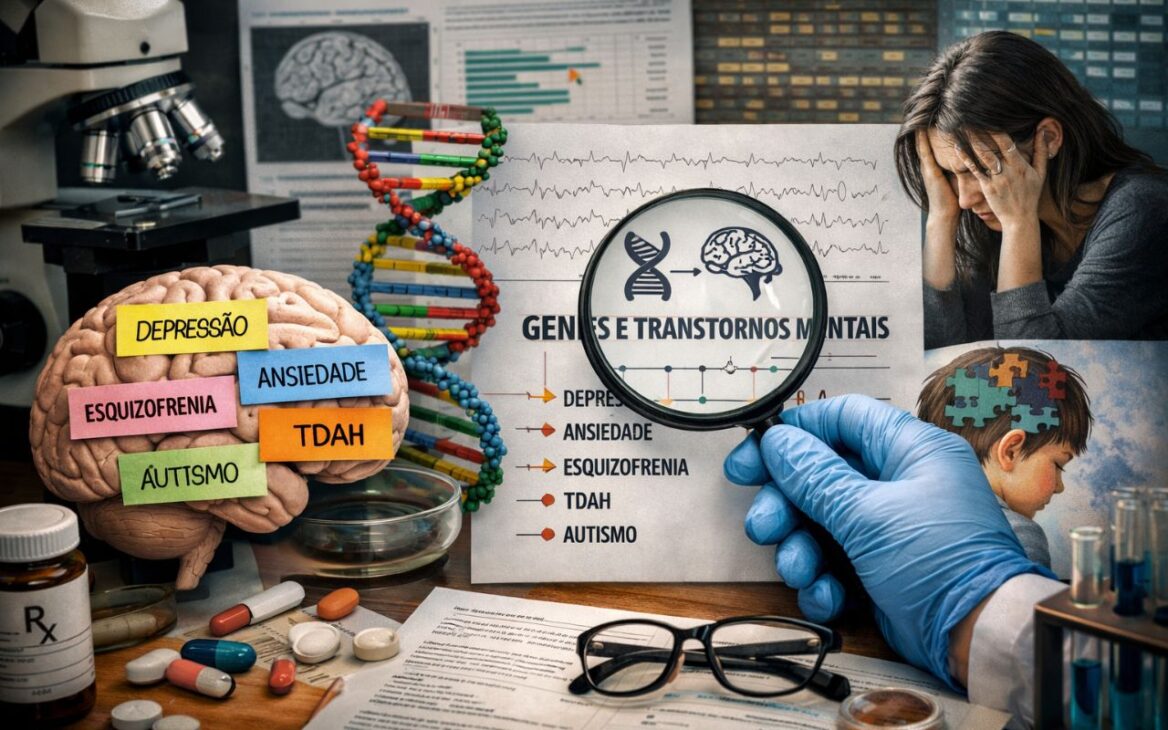 Pesquisa publicada na Nature identifica cinco fatores genéticos que conectam depressão, ansiedade, esquizofrenia, TDAH e outros transtornos mentais.