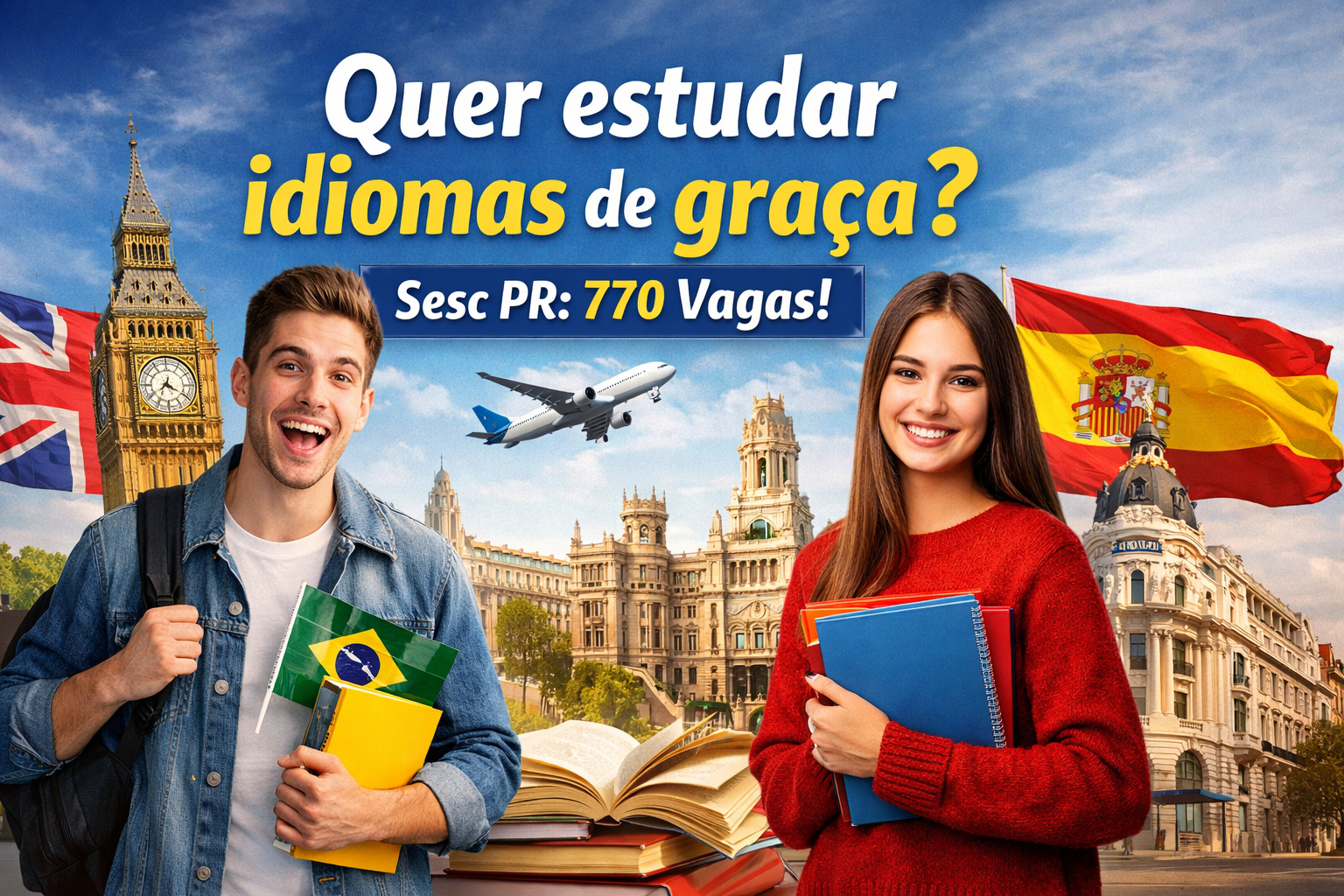 Quer estudar de graça em 2026? Sesc PR oferece 770 vagas em cursos de idiomas