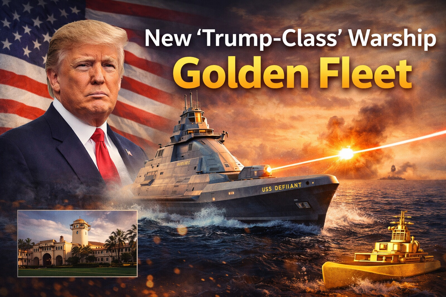 EUA: Trump anuncia nova classe de navios de guerra e cria a Golden Fleet para reforçar o transporte marítimo militar