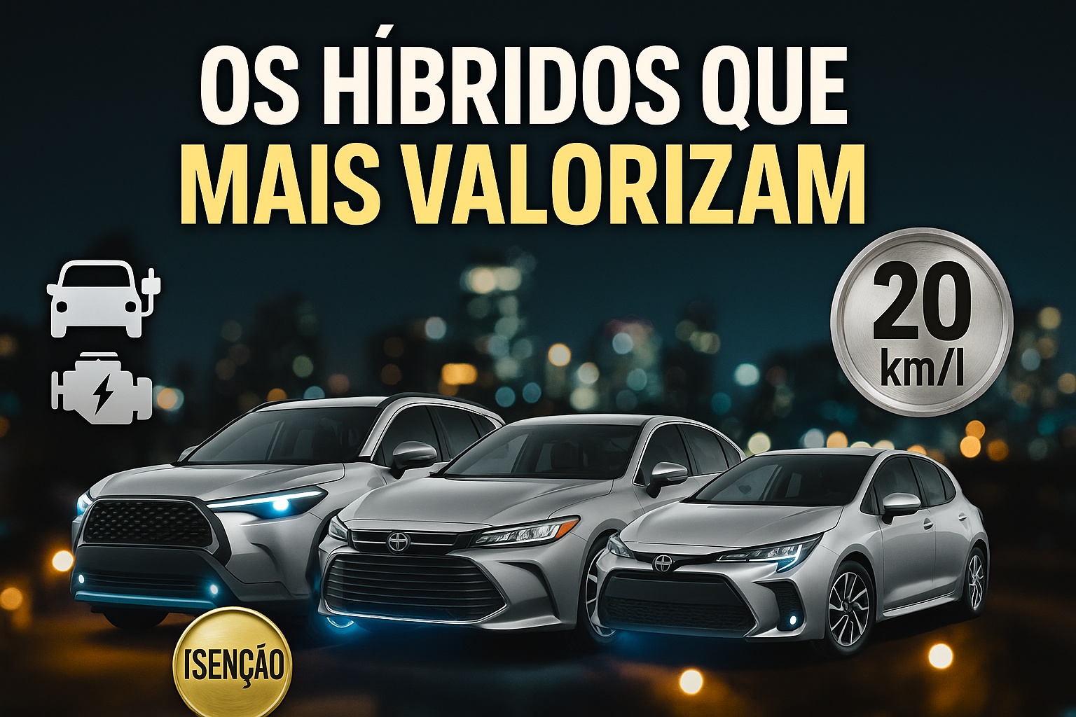 Combinando motor a combustão + elétrico, consumo acima de 20 km/l e isenção parcial de impostos: os híbridos usados que mais valorizam no mercado brasileiro