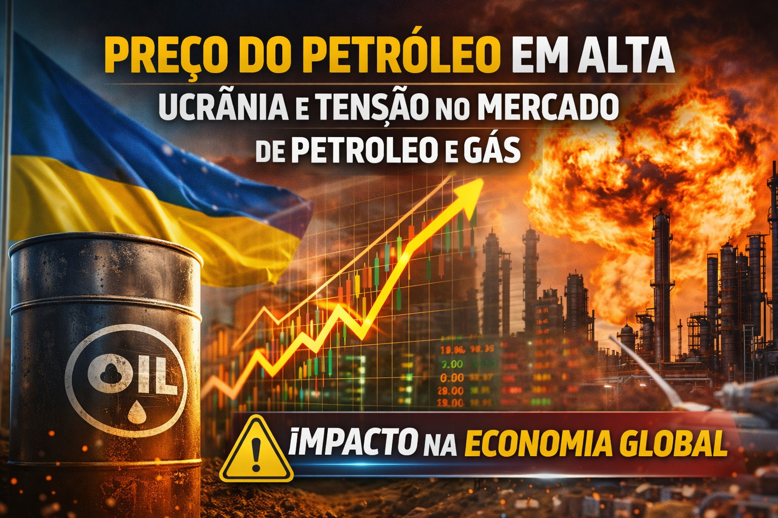Preço do petróleo sobe com negociações na Ucrânia e tensão no mercado de petróleo e gás