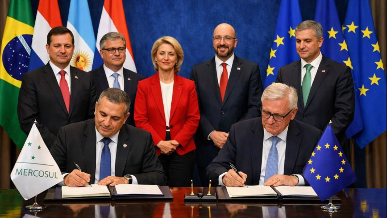 Com assinatura do acordo, Mercosul amplia acesso ao mercado europeu e impulsiona exportações e competitividade.