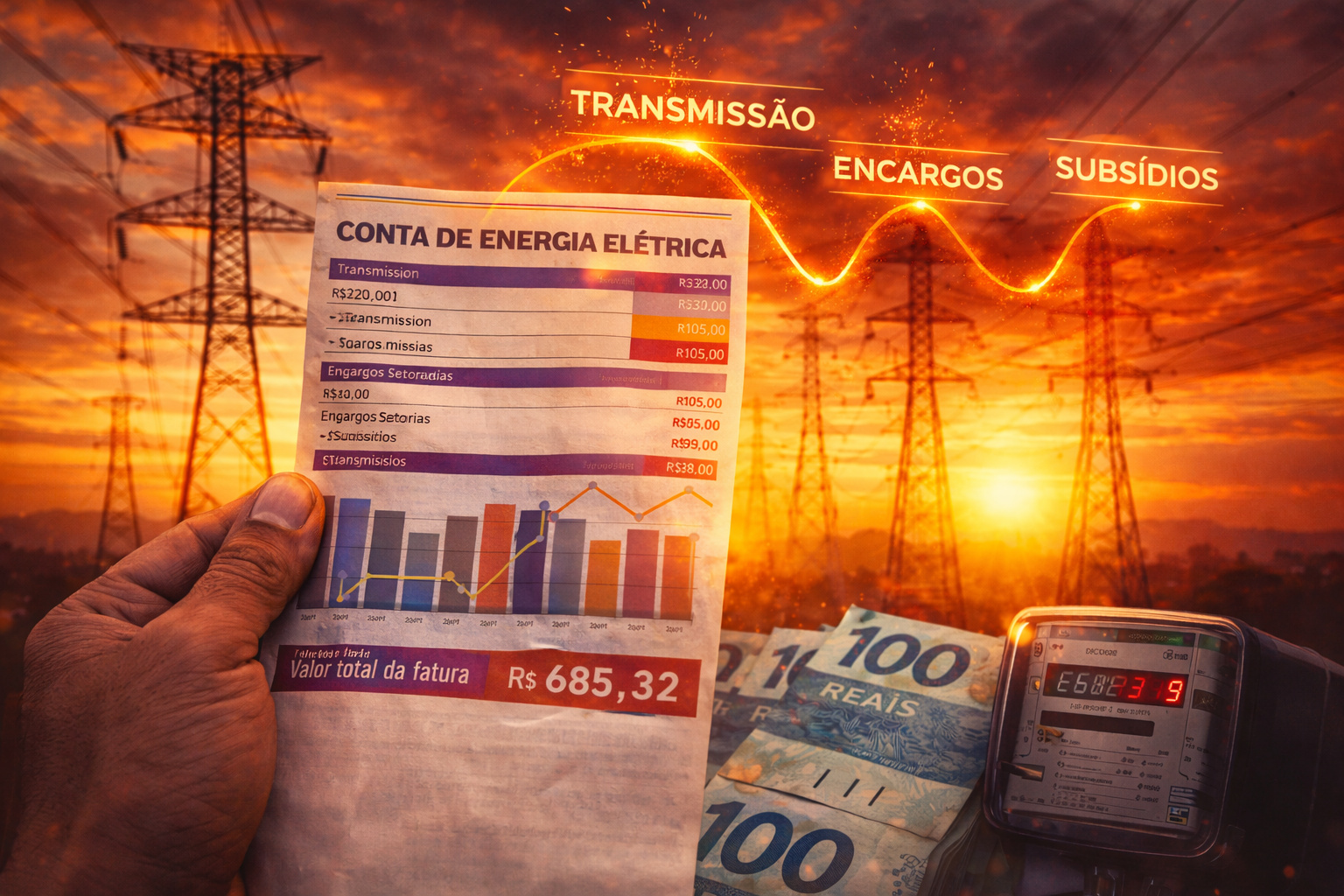 energia elétrica - conta de luz - transmissão