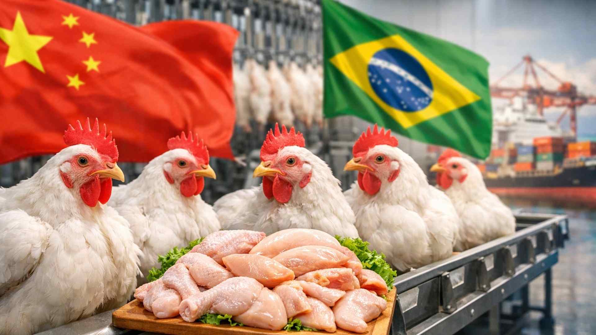 China reabilita oito frigoríficos do RS, encerra bloqueio sanitário e retoma exportações de frango suspensas desde 2024.