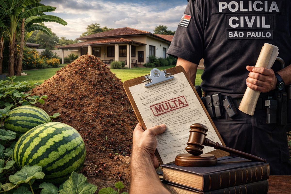 Em cidade paulista, Rio Claro mantém lei de 1965 que prevê multa por formigueiro e revive o caso da melancia de 1894, com contraste entre desuso e validade.