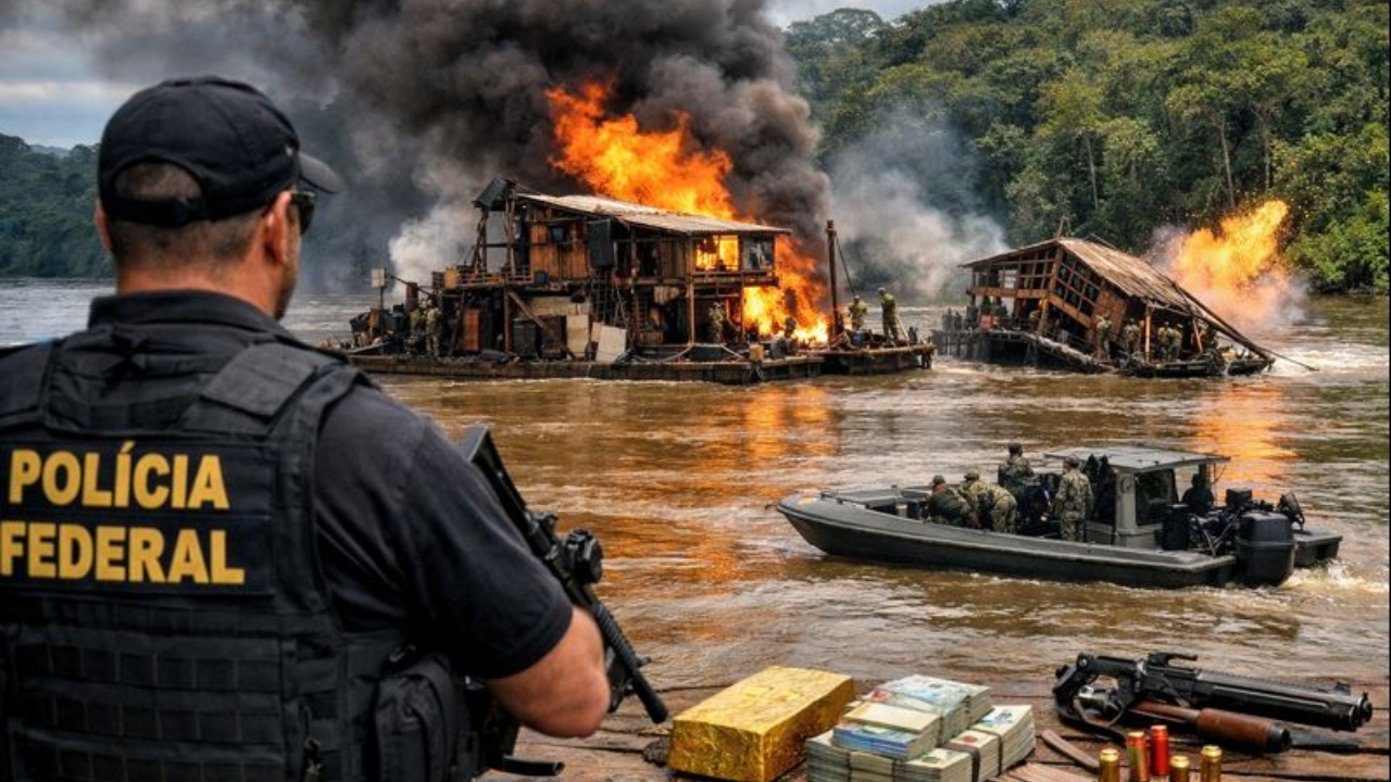 A Polícia Federal ampliou o combate ao garimpo ilegal na Amazônia, atingindo crimes ambientais e financeiros em 2025.