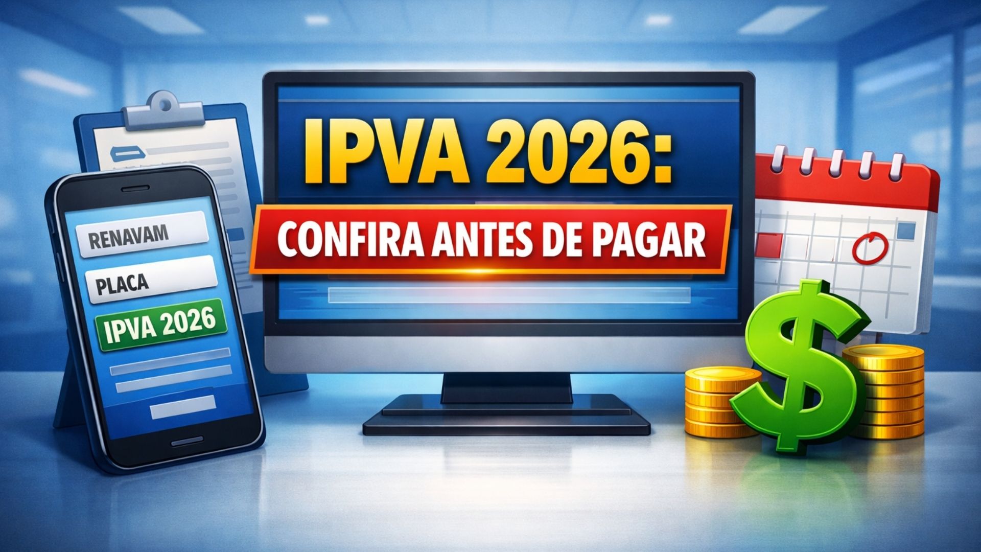 Veja como consultar o IPVA 2026 pelo Detran usando Renavam, placa ou CPF, conferir parcelas vencidas, evitar juros e liberar o licenciamento.