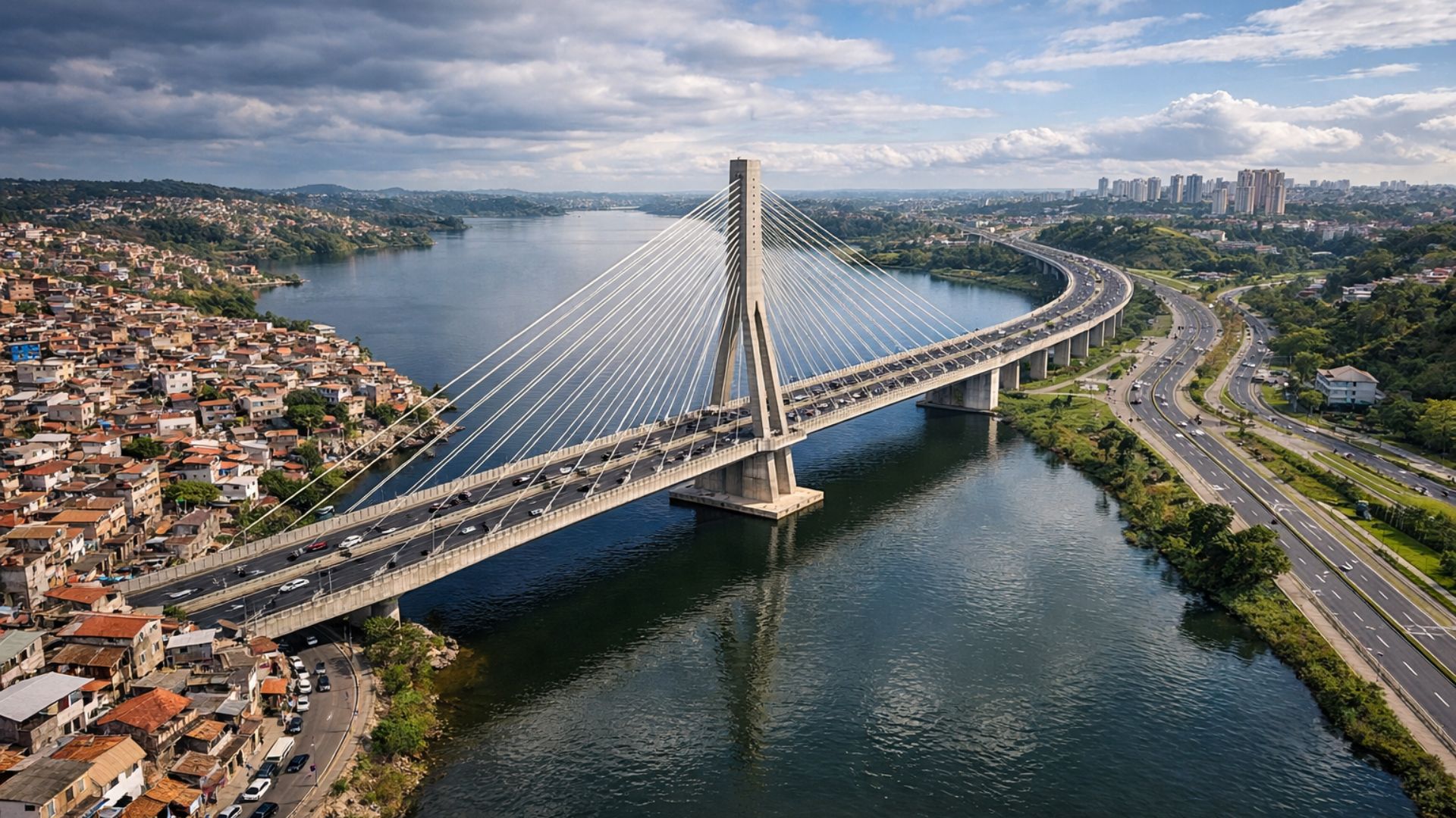Ponte Graúna-Gaivotas promete reduzir trajeto na Zona Sul de SP, integrar transporte e ligar bairros isolados sobre a Represa Billings.