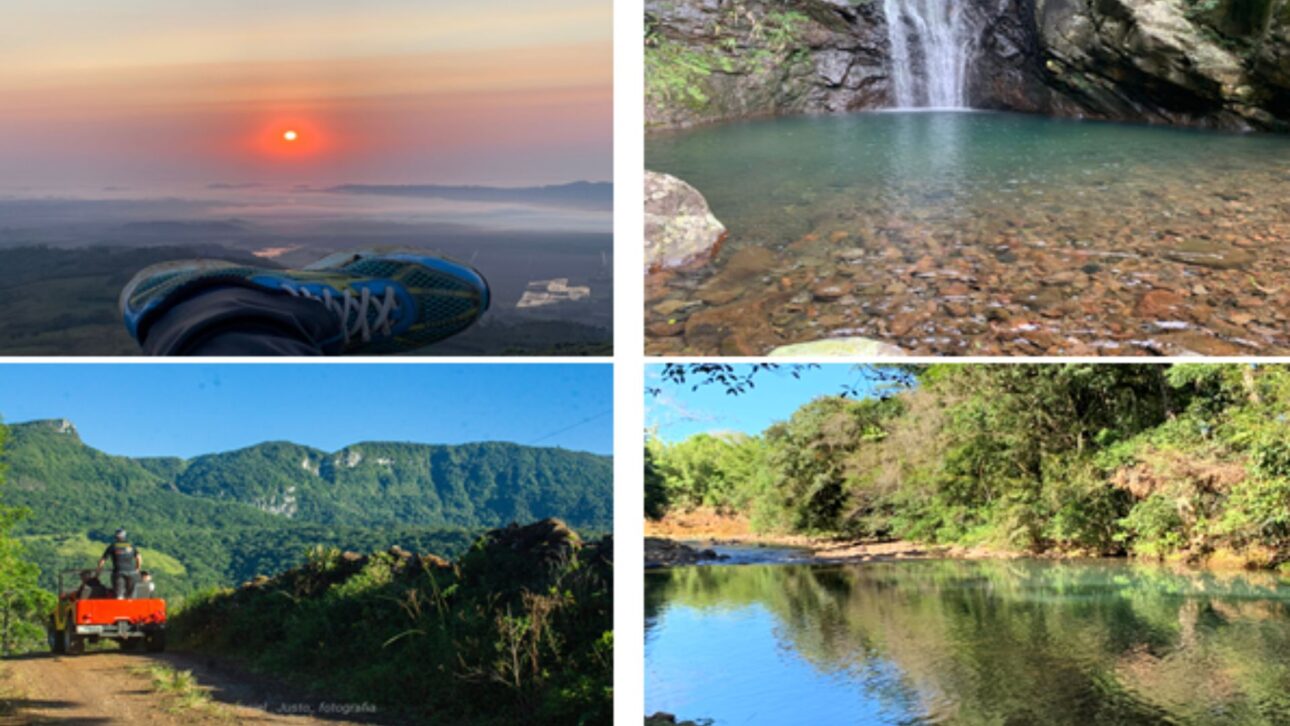 Morrinhos do Sul revela poços de água cristalina, rapel, balonismo sobre cânions, bananais e vistas raras entre serra, lagoas e mar.