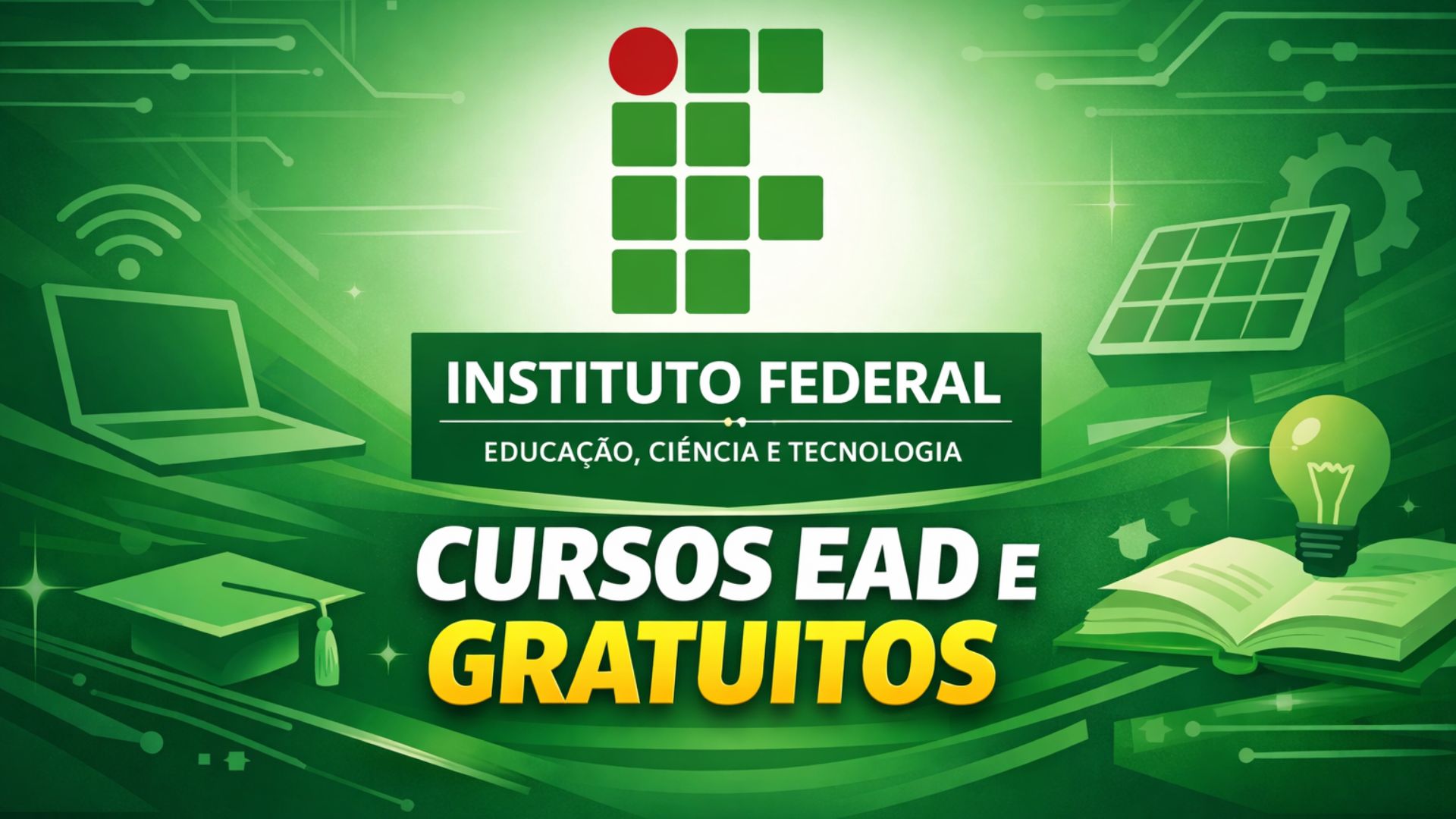Cursos gratuitos do IFSC em 2026 com vagas presenciais e EAD, seleção por sorteio, certificado e áreas como IA, energia solar e refrigeração profissional.