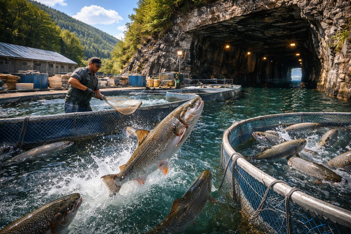 Mina de carvão abandonada vira fazenda de truta ártica nos Apalaches e transforma túneis inundados em água gelada grátis e peixe premium de milhões (3)