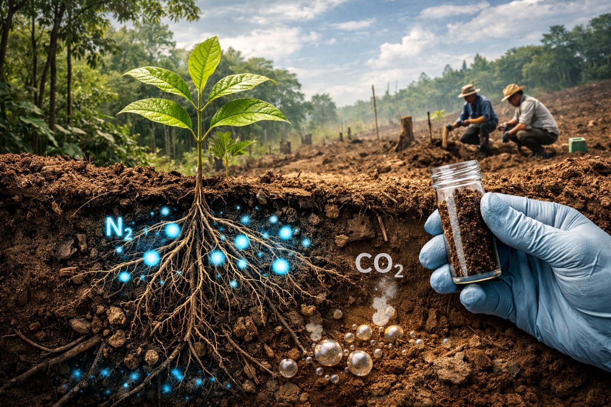 Florestas crescem mais rápido com nitrogênio no solo, aumentando a captura de carbono e mudando estratégias de reflorestamento após o desmatamento.