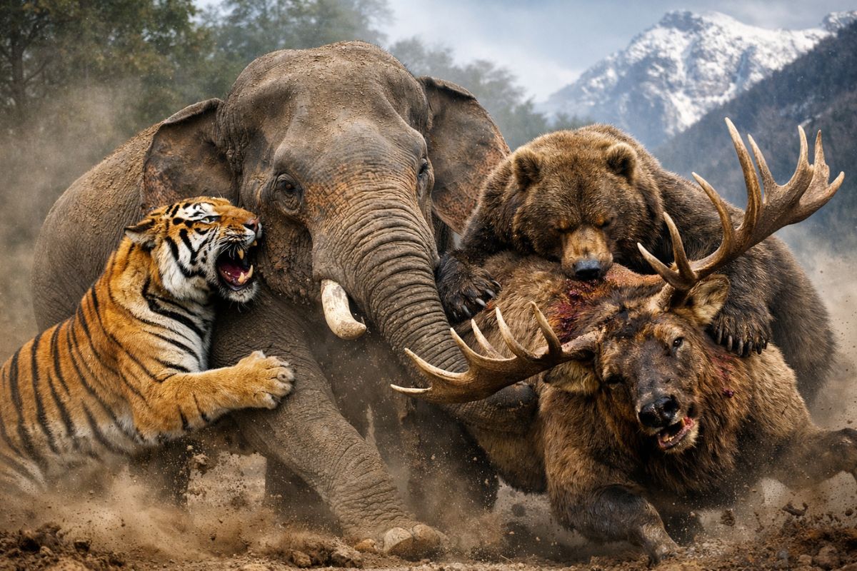 Os predadores da megafauna asiática enfrentam mudanças enquanto tigre, elefante-asiático e rinoceronte sustentam ecossistemas gigantes na Ásia