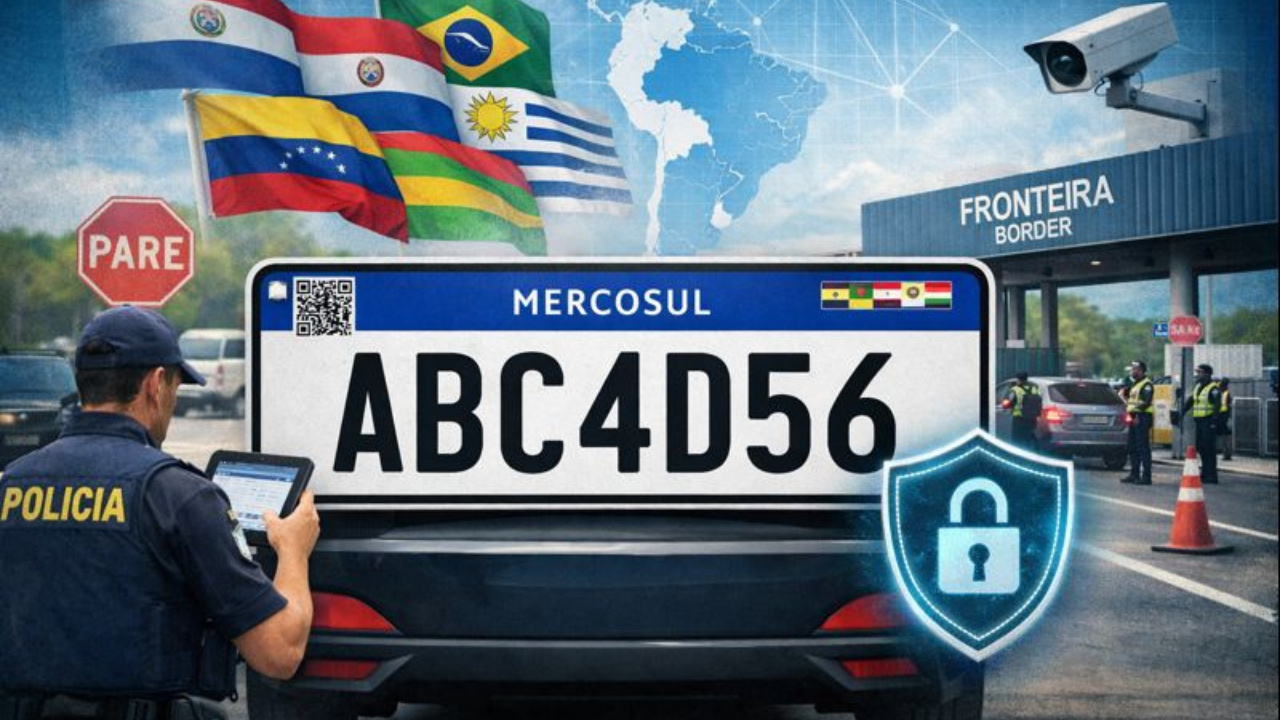Placa Mercosul padroniza o emplacamento, fortalece a segurança veicular e amplia a fiscalização de trânsito nos países do Mercosul.