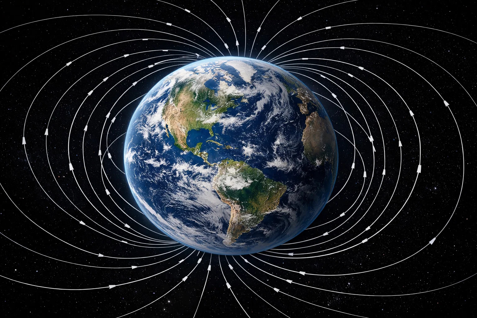 Campo gravitacional da Terra ilustrado durante explicação científica da Nasa