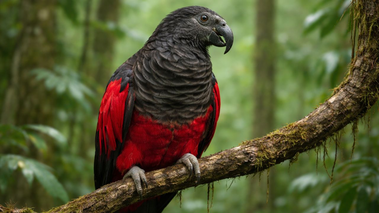 O Papagaio-Drácula, ave rara de plumagem preta e vermelha, encanta pela aparência única e enfrenta ameaças na Nova Guiné. Conheça sua história, comportamento e importância ecológica.
