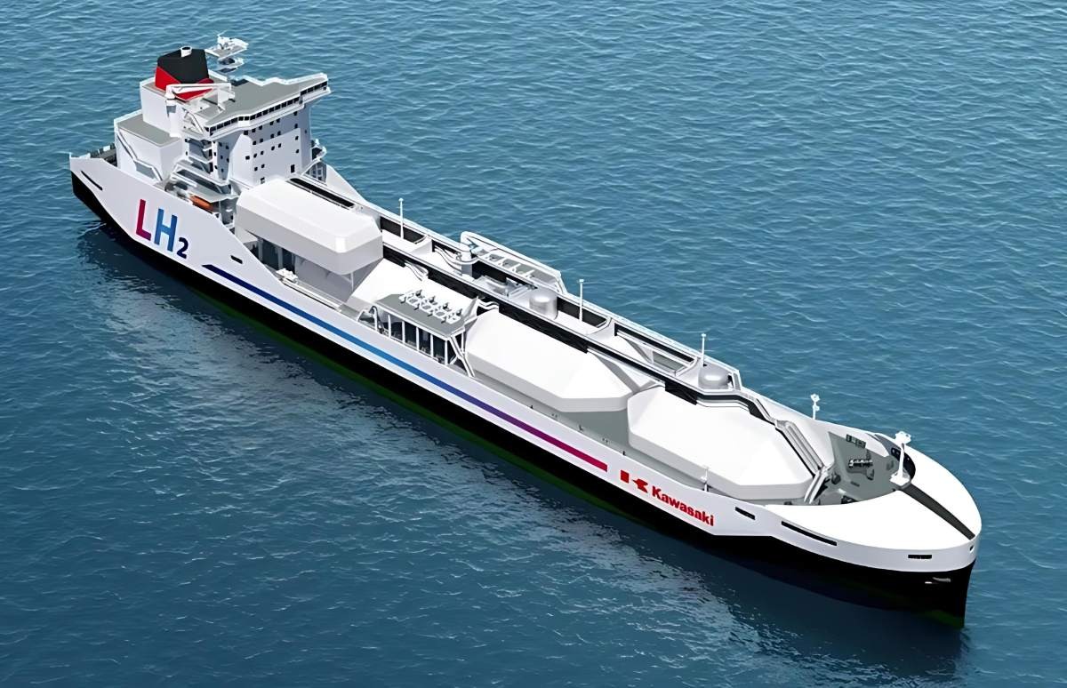 Kawasaki anuncia navio de 40.000 m³ para importar hidrogênio líquido ao Japão, com operação prevista para o início da década de 2030.