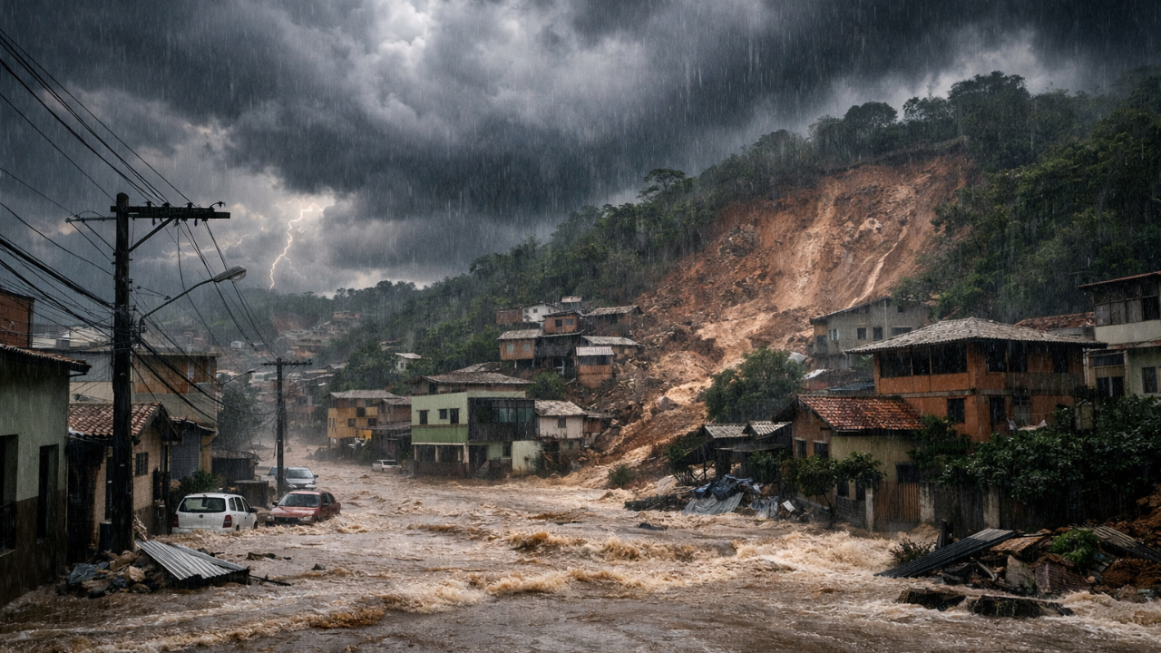 Chuvas extremas atingem a Zona da Mata após frente fria, supercélula e cavado atmosférico. Entenda o que provocou a tragédia em Minas Gerais.