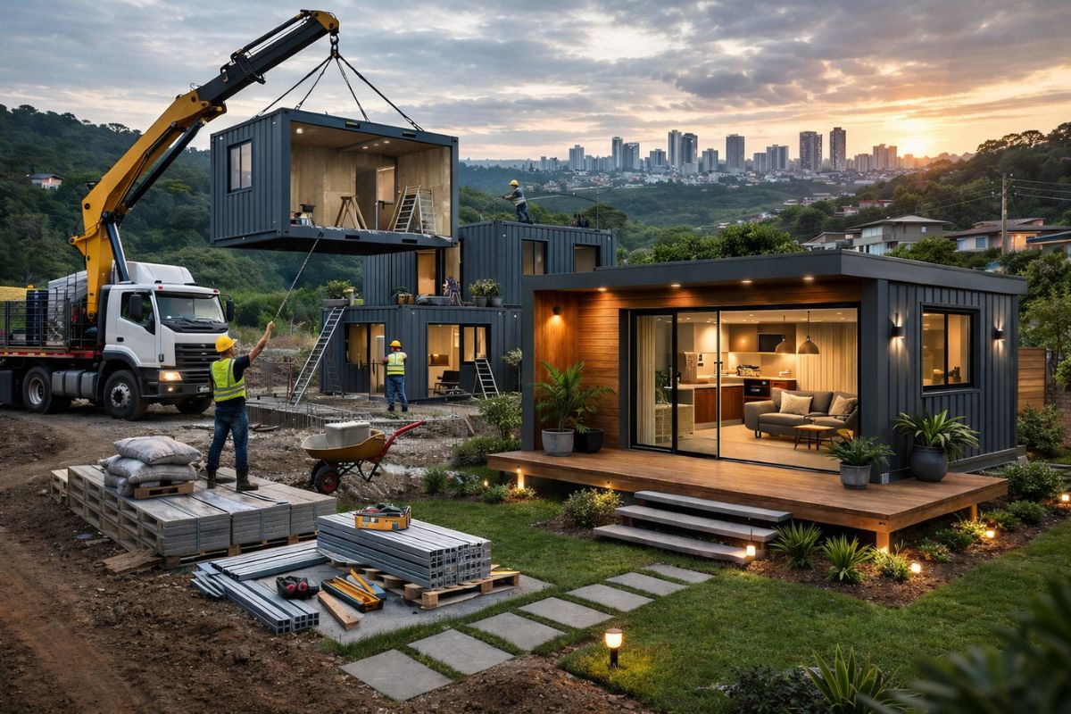 Casas modulares e casas de contêiner ganham espaço: construção modular e tiny house reduzem custo e prazo das casas no Brasil.
