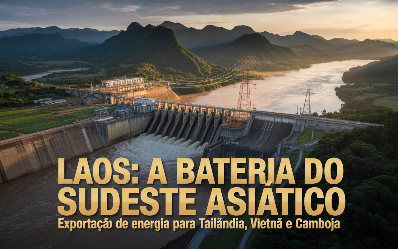 Com rios represados, turbinas de mais de 1.200 MW e contratos de exportação bilionários, o Laos transforma barragens colossais na “bateria do Sudeste Asiático” e passa a vender energia para Tailândia, Vietnã e Camboja