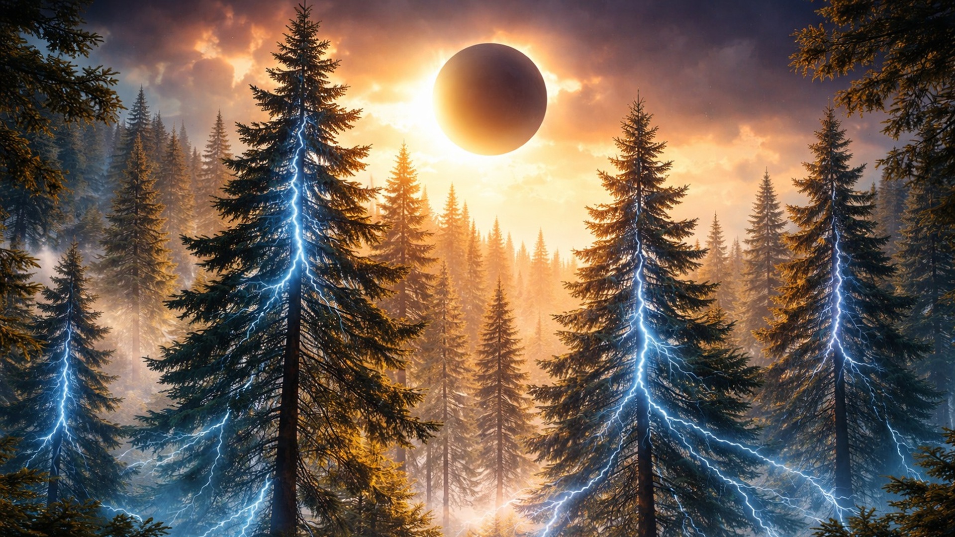 Cientistas refutam teoria de comunicação entre árvores antes do eclipse solar, explicando fenômeno com fatores climáticos e raios locais