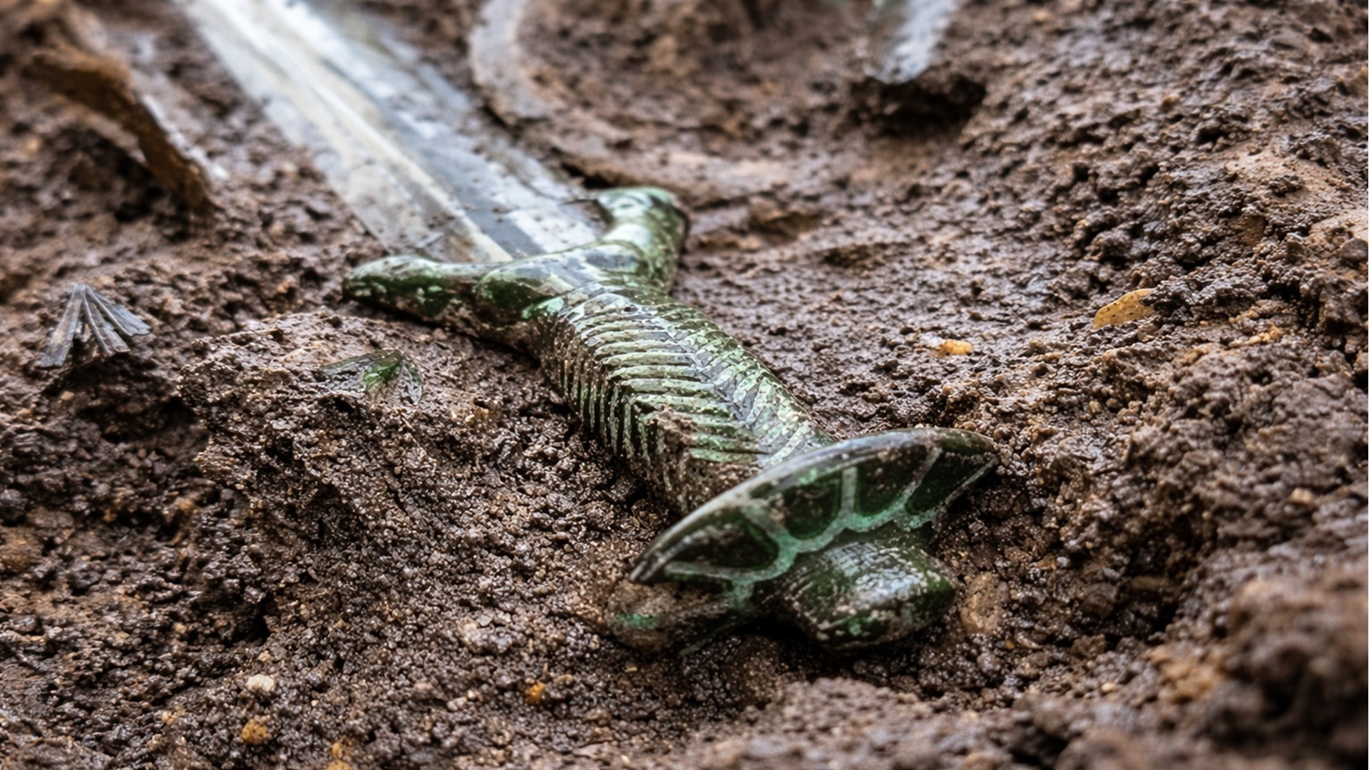 Espada lendária de 3.400 anos é analisada com tomografia e síncrotron em Berlim, revelando estrutura interna e incrustações metálicas.