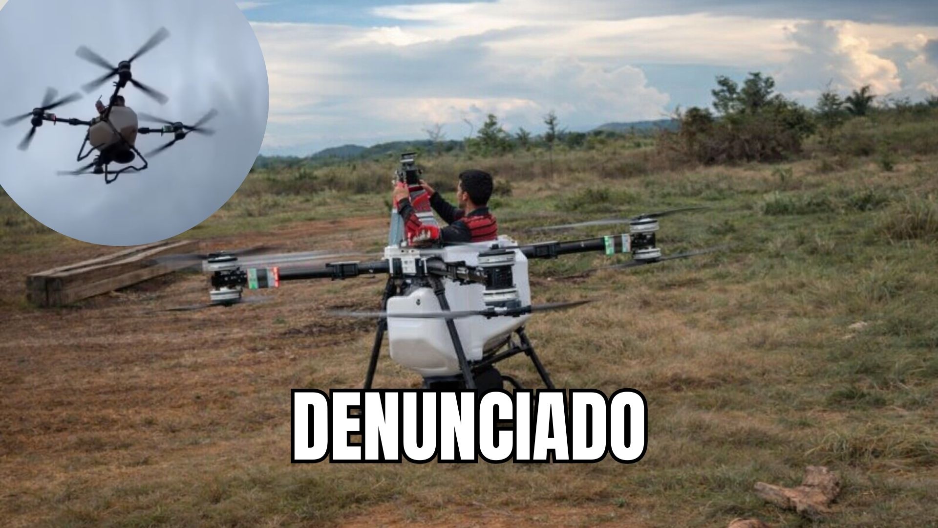 Drone agrícola de grande porte em fazenda no Pará envolvido em episódio viral que levantou alertas de segurança.