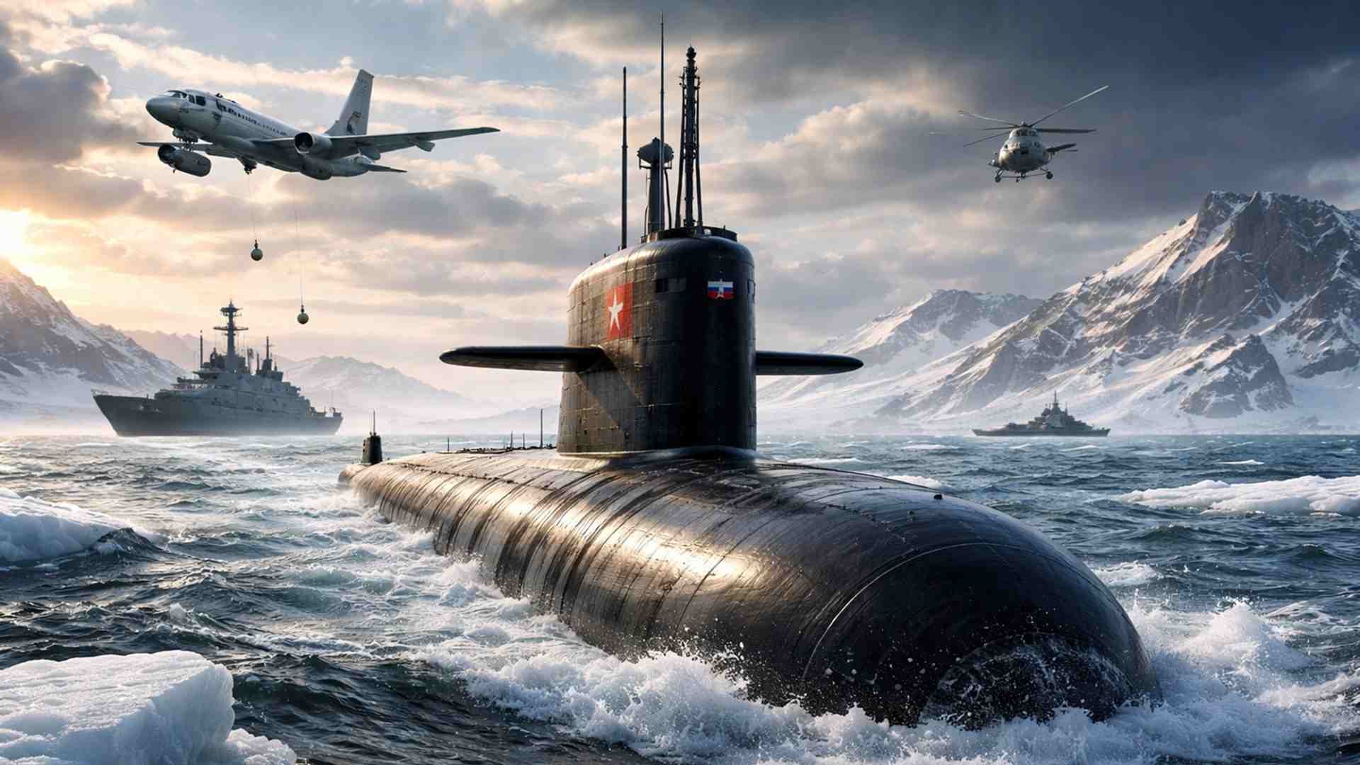 OTAN intensifica operações no Ártico para rastrear submarinos nucleares russos que partem da Península de Kola rumo ao Atlântico Norte.