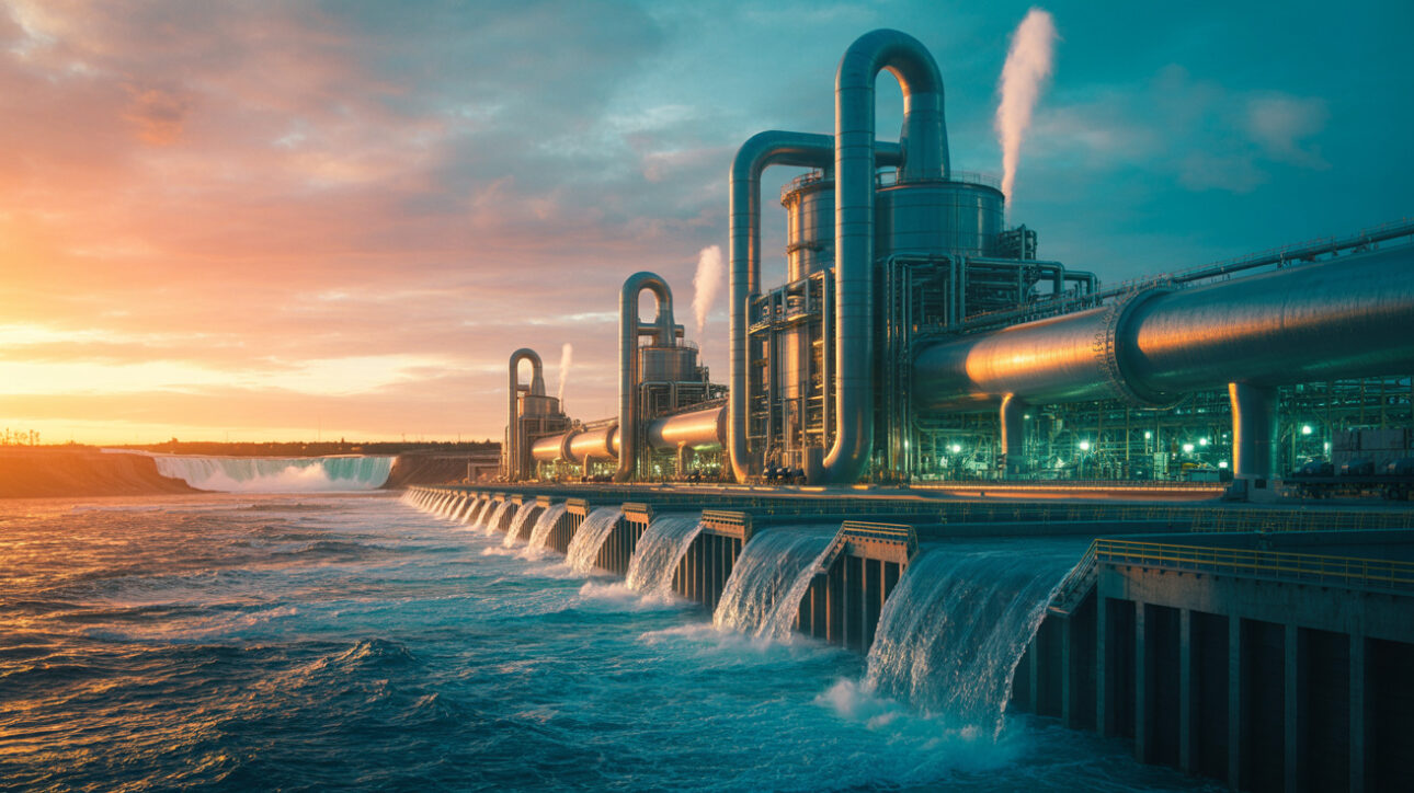 O mundo opera 16 mil usinas de dessalinização em 177 países que bombeiam 95 milhões de metros cúbicos de água do mar por dia, volume equivalente à metade do fluxo das Cataratas do Niágara, transformando oceanos em água potável para 300 milhões de pessoas