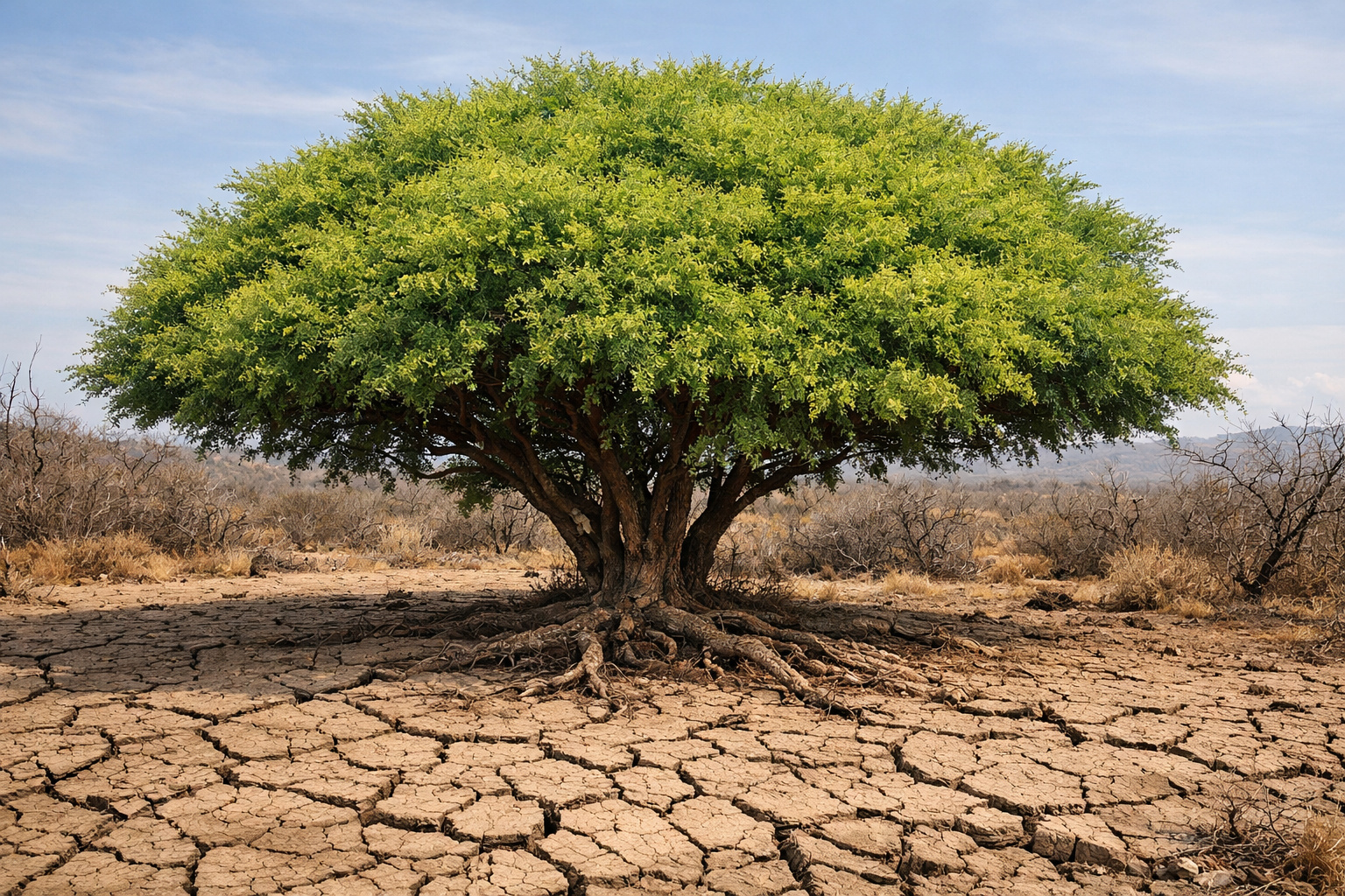 A África do Sul plantou acácias australianas desde 1845 para fixar dunas costeiras, estabilizar estradas e produzir tanino, e criou um "ladrão de água" que hoje consome 3,3 bilhões de metros cúbicos por ano — 7% de toda a água disponível no país mais árido do hemisfério sul