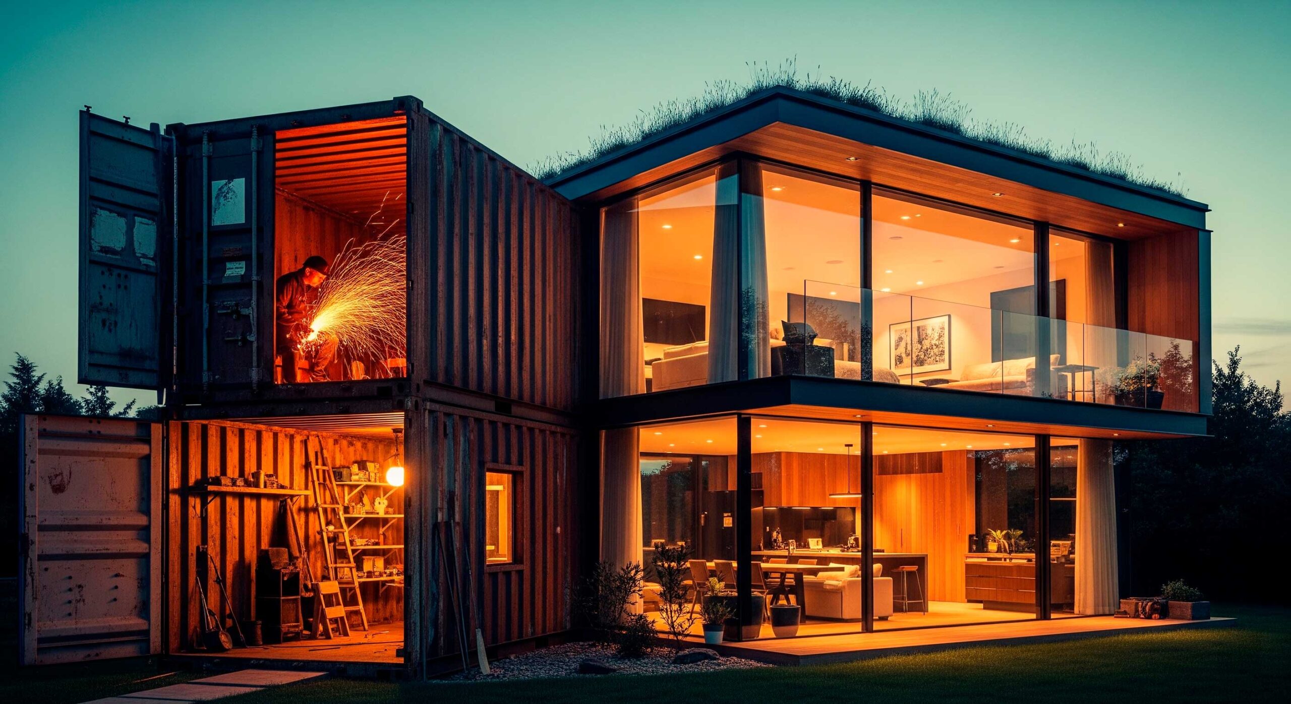 De caixa de carga a lar dos sonhos, homem usa container vazio e transforma em casa de dois andares moderna e sustentável em tempo recorde