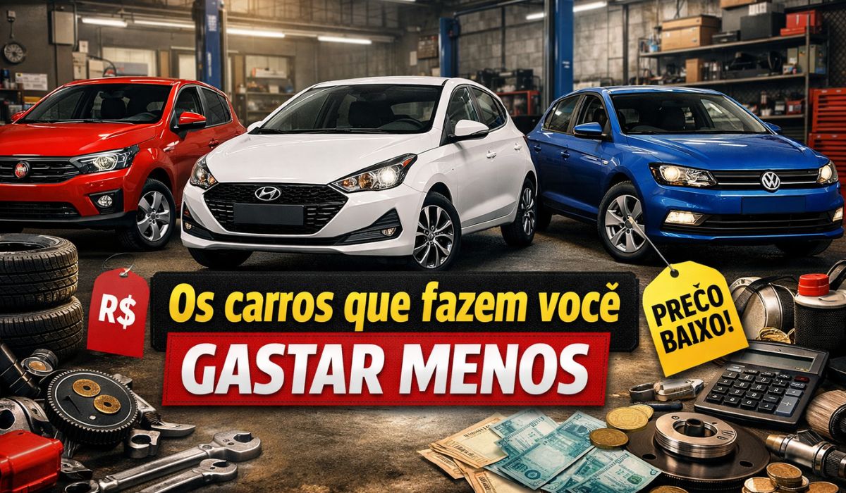 Veja quais carros se destacam pela manutenção barata, peças acessíveis e pós-venda previsível para evitar gastos extras em 2026.