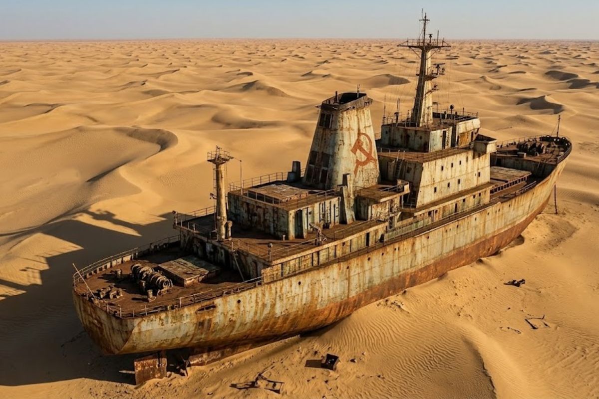 engenheiros soviéticos desviaram rios para expandir algodão, secaram o Mar de Aral e criaram deserto tóxico em uma das maiores catástrofes ambientais do século XX.