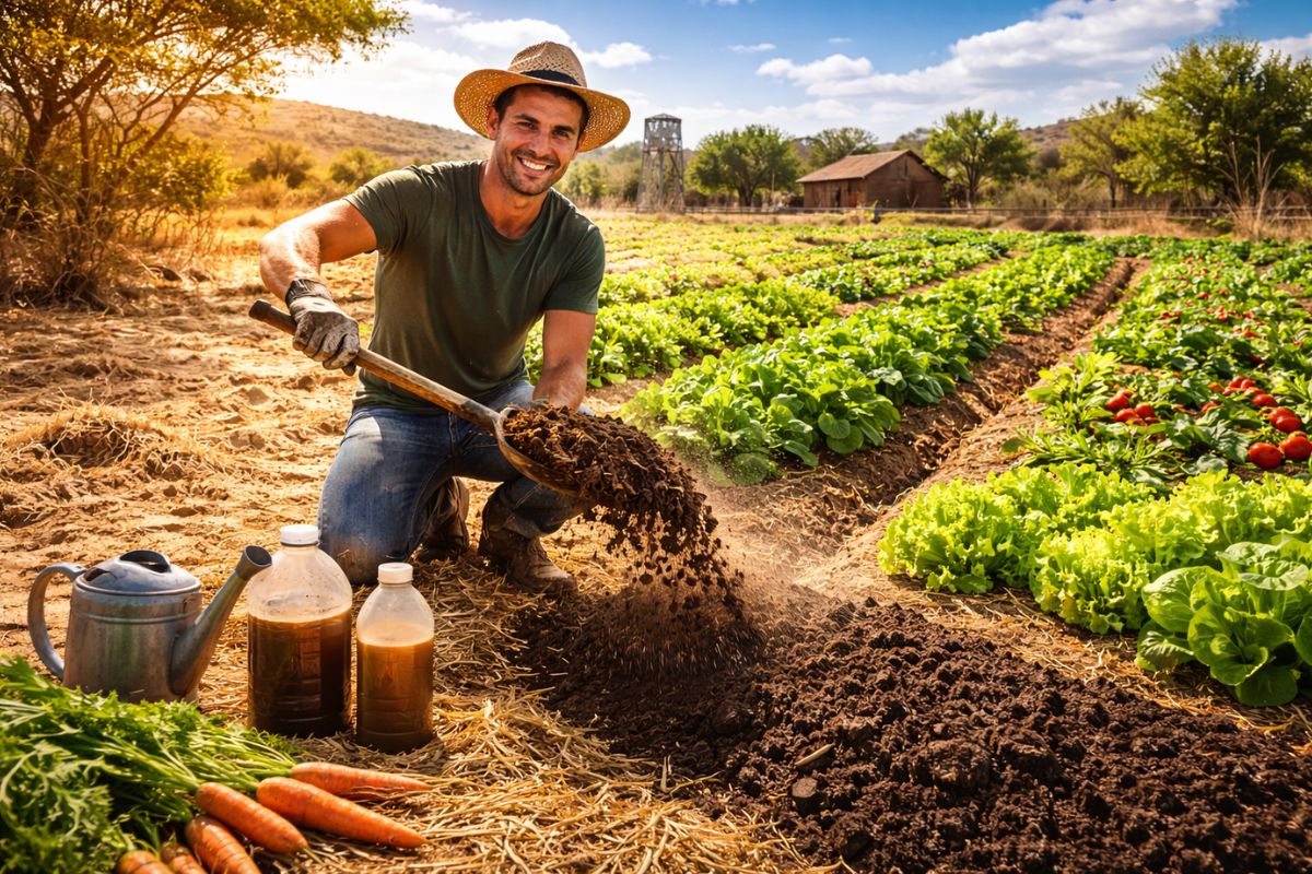 Homem transforma areia seca do sertão em terra fértil e produtiva usando técnicas simples como cobertura morta, esterco curtido e biofertilizantes caseiros (1)