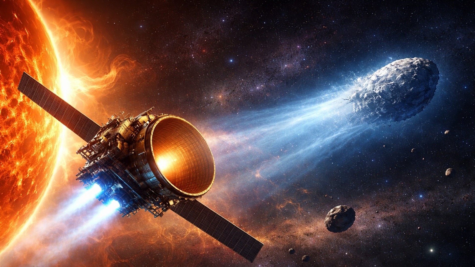 Explore a missão espacial que busca interceptar o cometa 3I/ATLAS com manobras gravitacionais e estratégias avançadas.